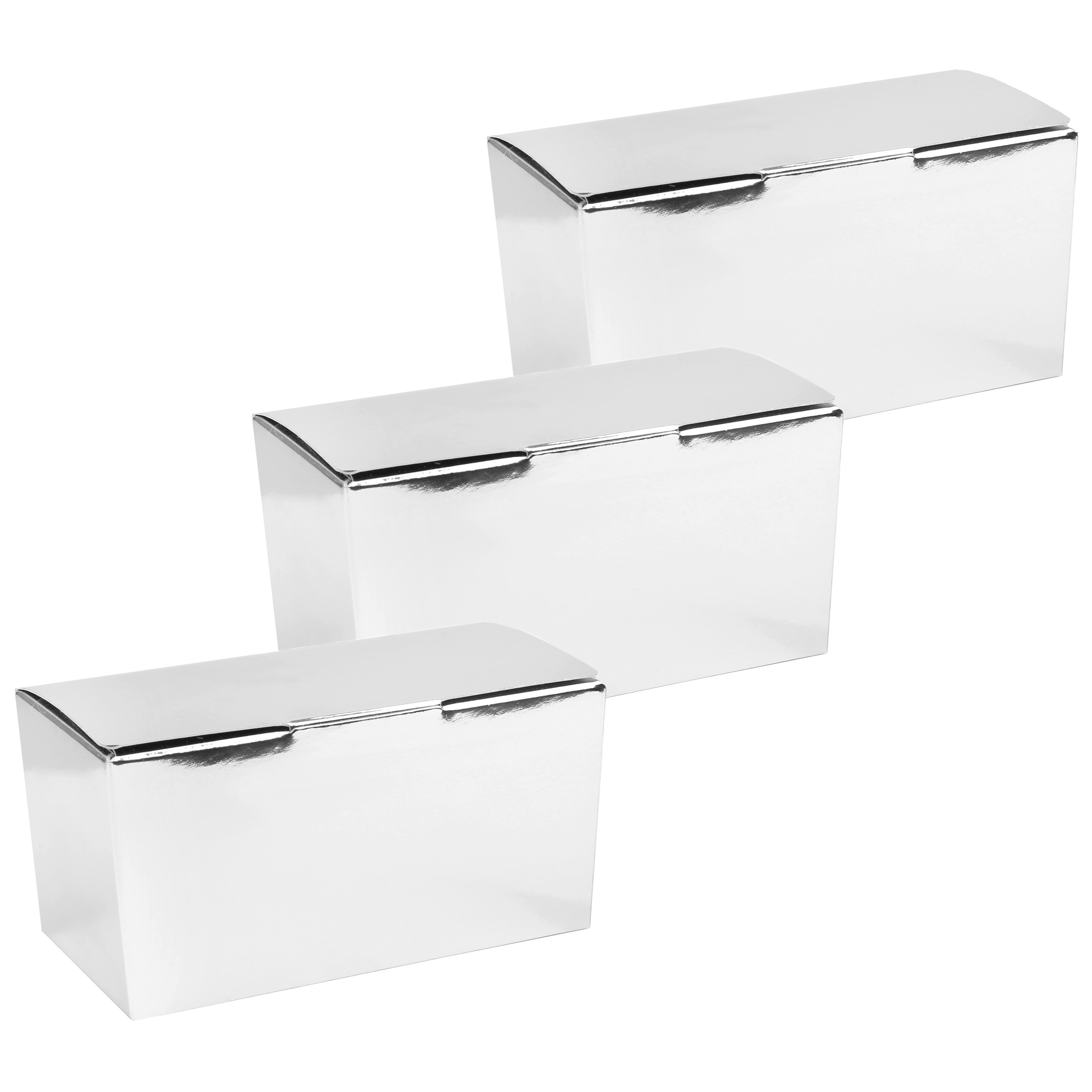Cadeaudoosje/bonbondoosje - 12 x 6 cm - Bruiloft bedankje - 100x stuks - zilver - 250 gram -
