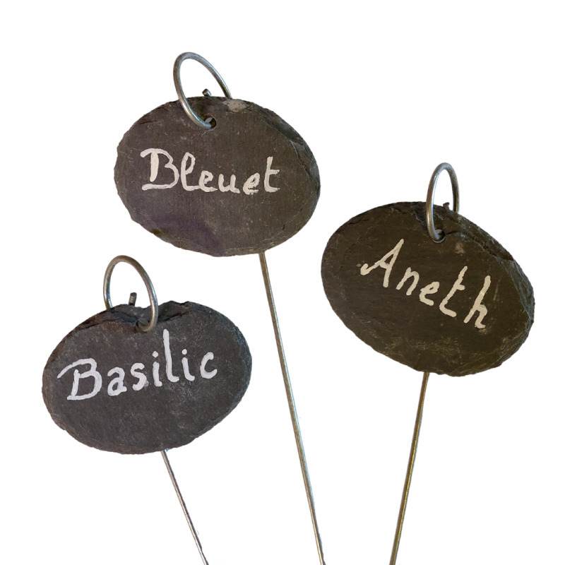 Plantetiketten/plantenlabels - 6x - leisteen - 40 cm - hangetiketten -