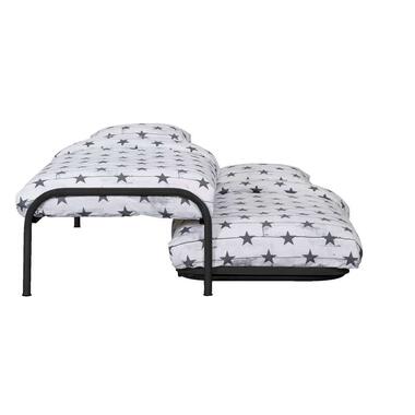 Bed Pascal (incl. onderschuifbed) - mat antraciet - 90x200 cm - Leen Bakker