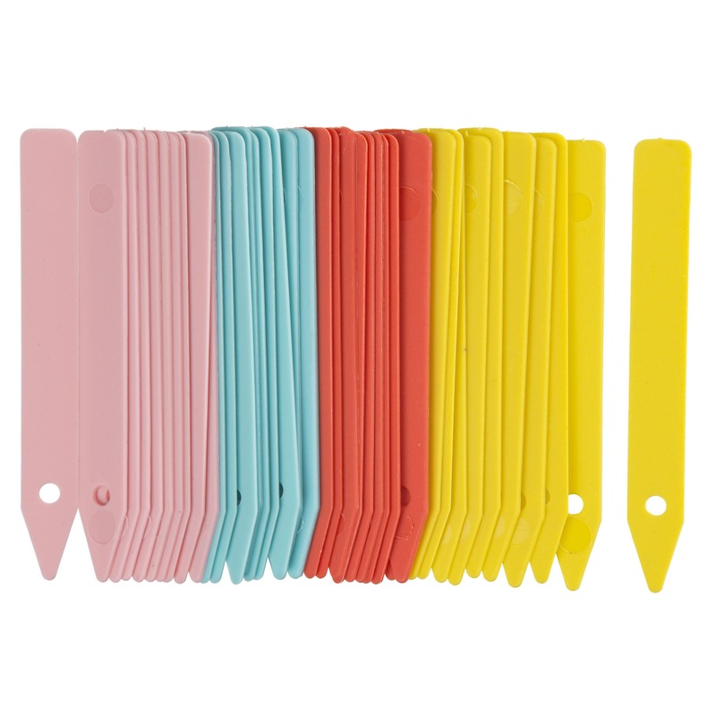 Plantetiketten/plantenlabels - 120x - kleurenmix - kunststof - 10 cm - steeketiketten -
