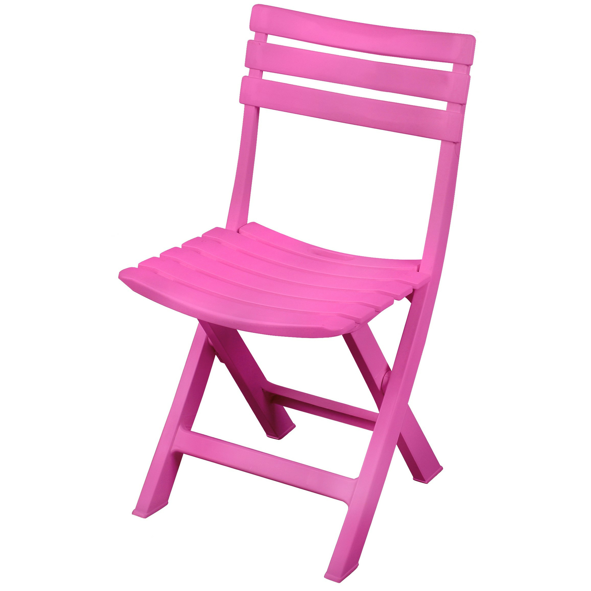 Klapstoel voor buiten/binnen - roze - 41 x 79 cm - stevig kunststof - Bijzet stoelen -