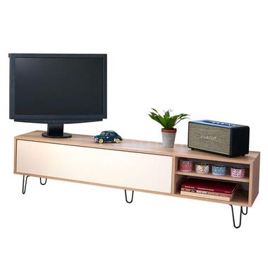 Symbiosis TV-meubel Lardal - eikenkleur/wit - 43,5x165x40 cm - Leen Bakker