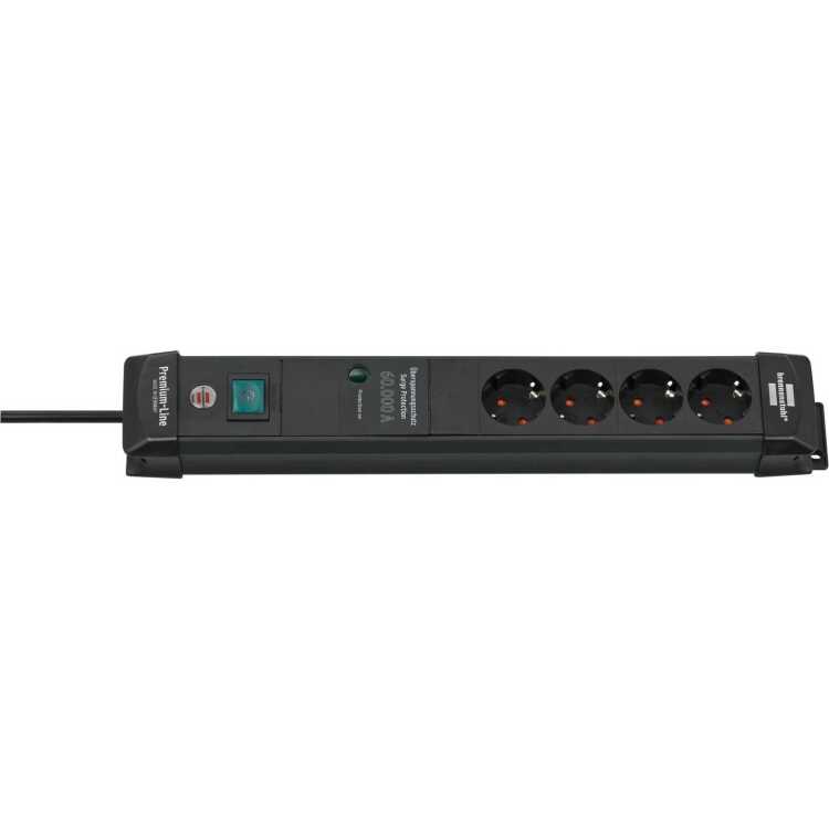 Brennenstuhl Premium-Line stekkerdoos 4-voudig stekkerdoos 1,8 meter, 60.000A overspanningsbeveiliging