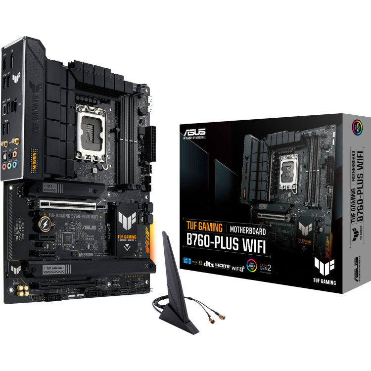 ASUS TUF Gaming B760-PLUS WIFI moederbord RAID, 2,5Gb-LAN, WLAN, BT, Sound, ATX