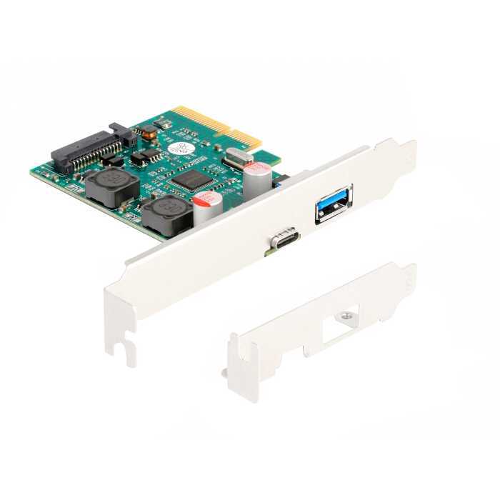 DeLOCK PCI Express x4 Card to 1 x external USB 10 Gbps Type-C female + 1 x external USB 10 Gbps Type-A female usb-controller
