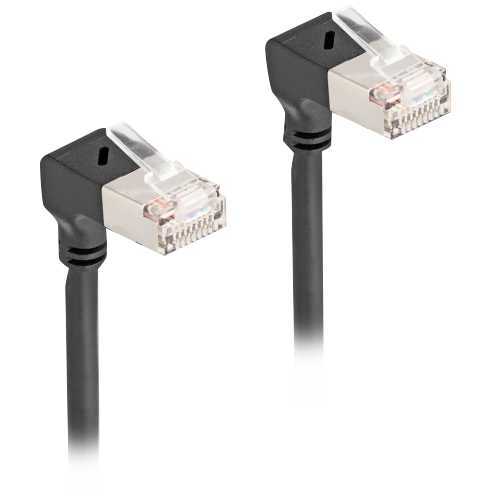 DeLOCK RJ45 Network Cable Cat.6A S/FTP Slim 90° downwards / downwards angled 1 m kabel