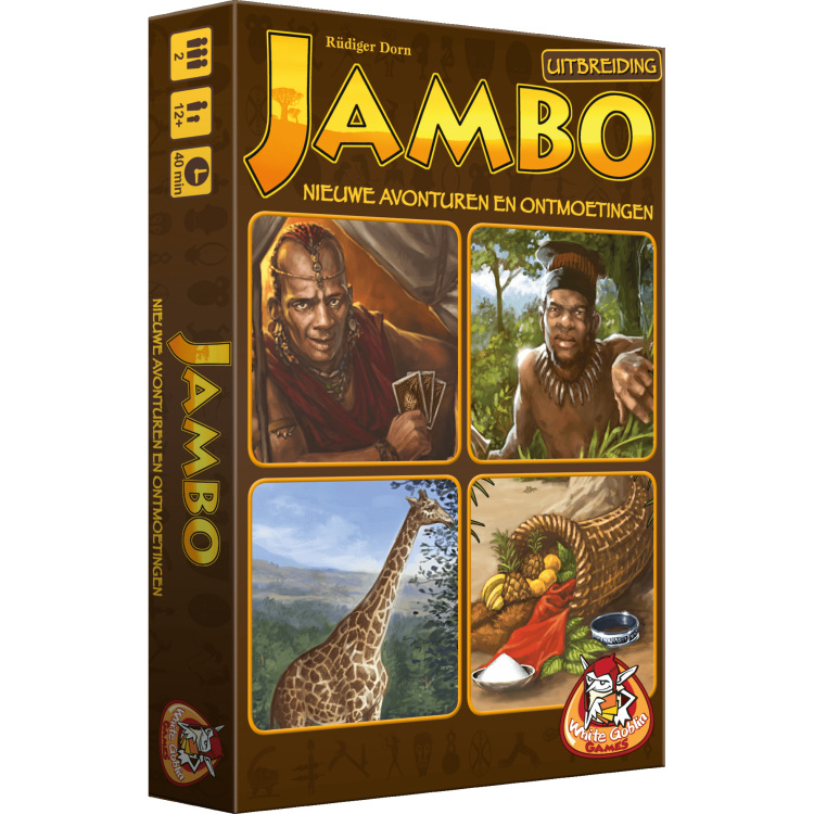 White Goblin Games Jambo: Nieuwe Avonturen en Ontmoetingen kaartspel Uitbreiding, Nederlands, 2 spelers, 40 minuten, Vanaf 12 jaar