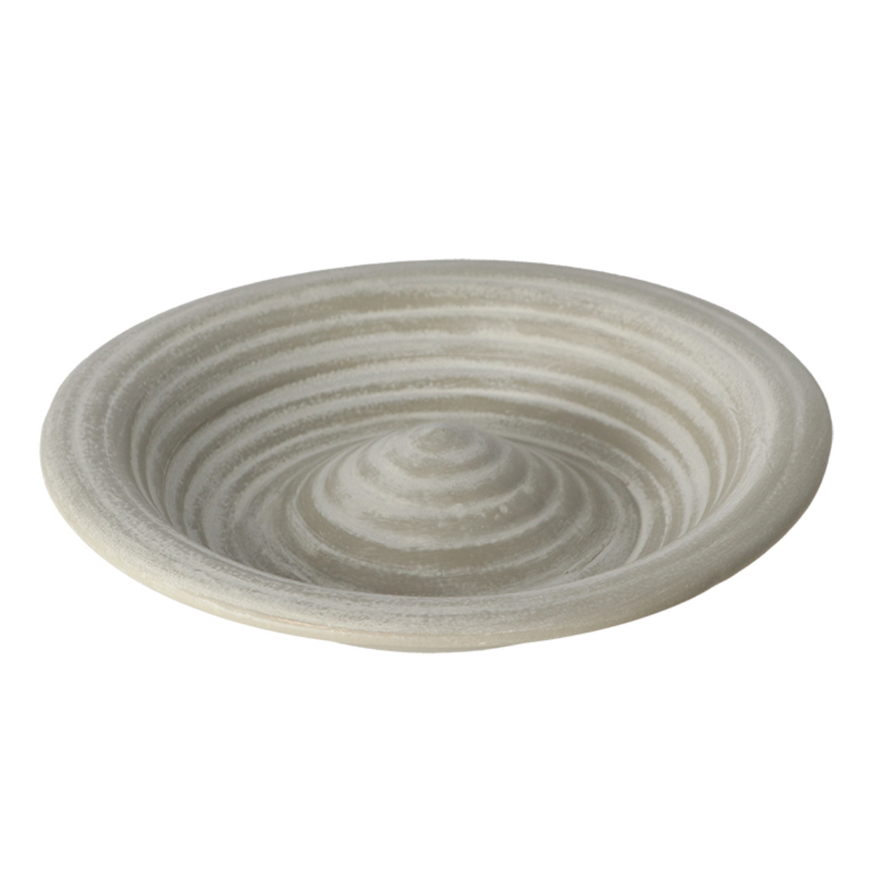 Vogelbad/voederschaal - grijs - keramiek - D28,8 x H5,5 cm - drinkschaal voor tuinvogels -