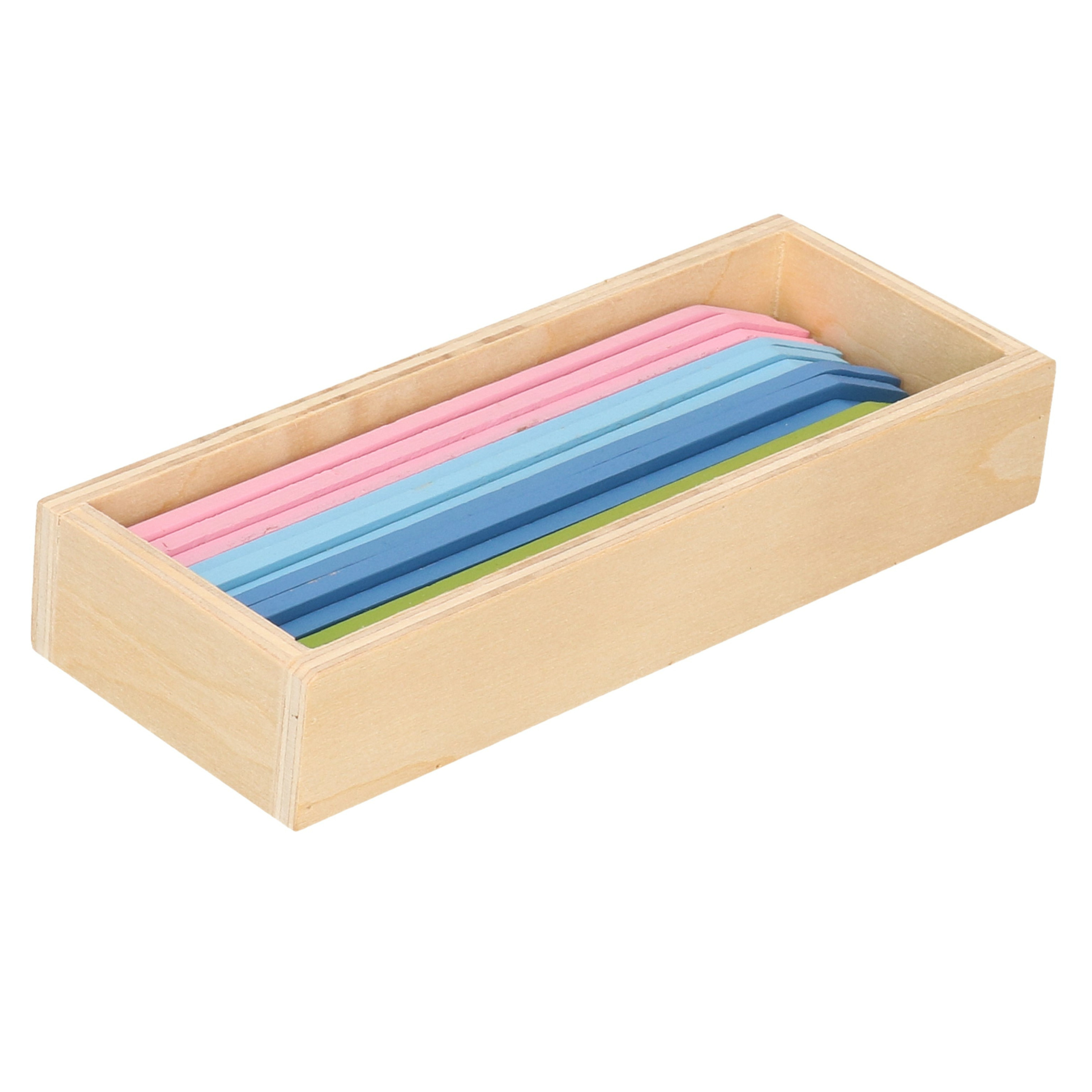 Plantetiketten/plantenlabels - 12x - kleurenmix - hout - 13 cm - steeketiketten -