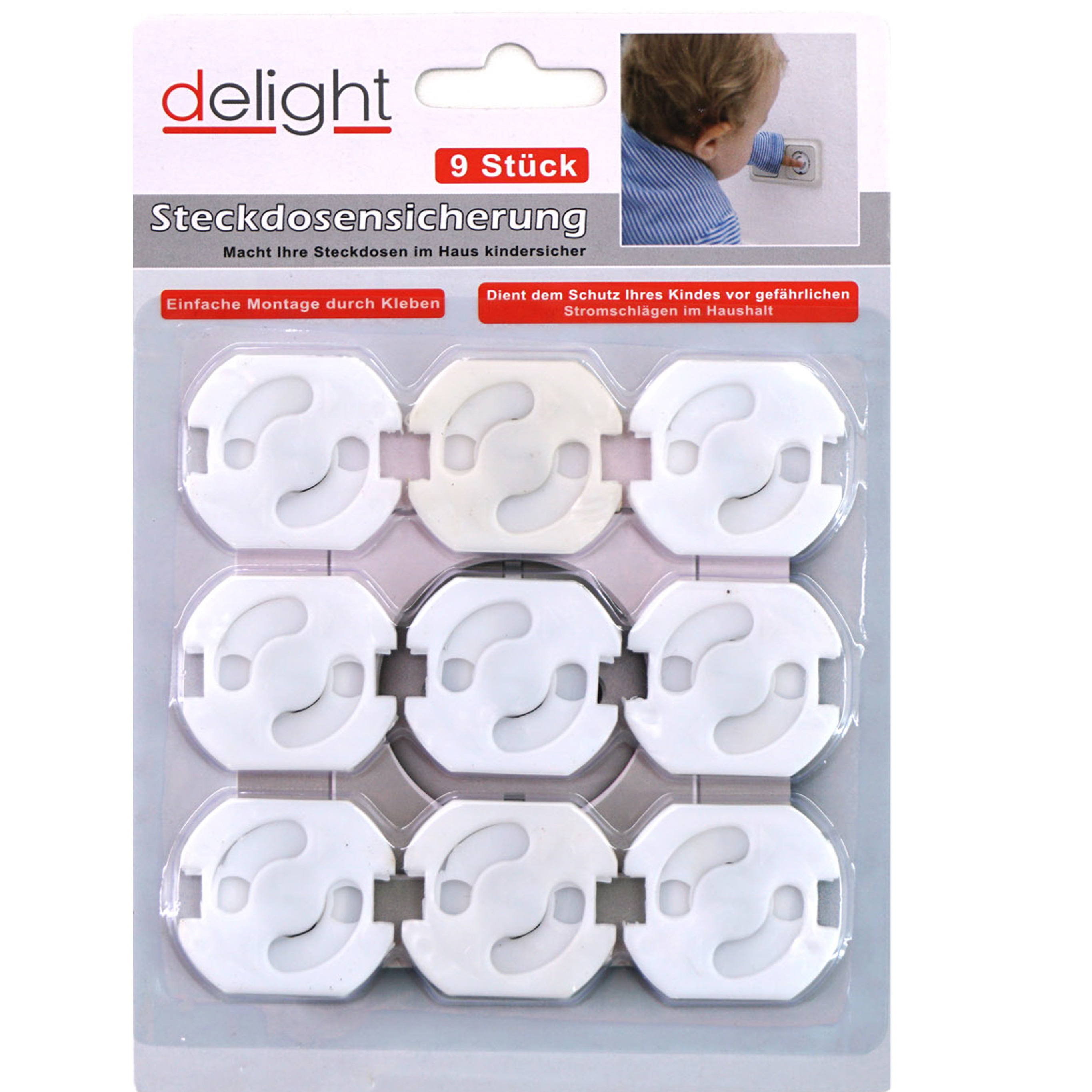 Stopcontactbeveiliging - 9x - wit - stopcontactbeschermers kinderbeveiliging -