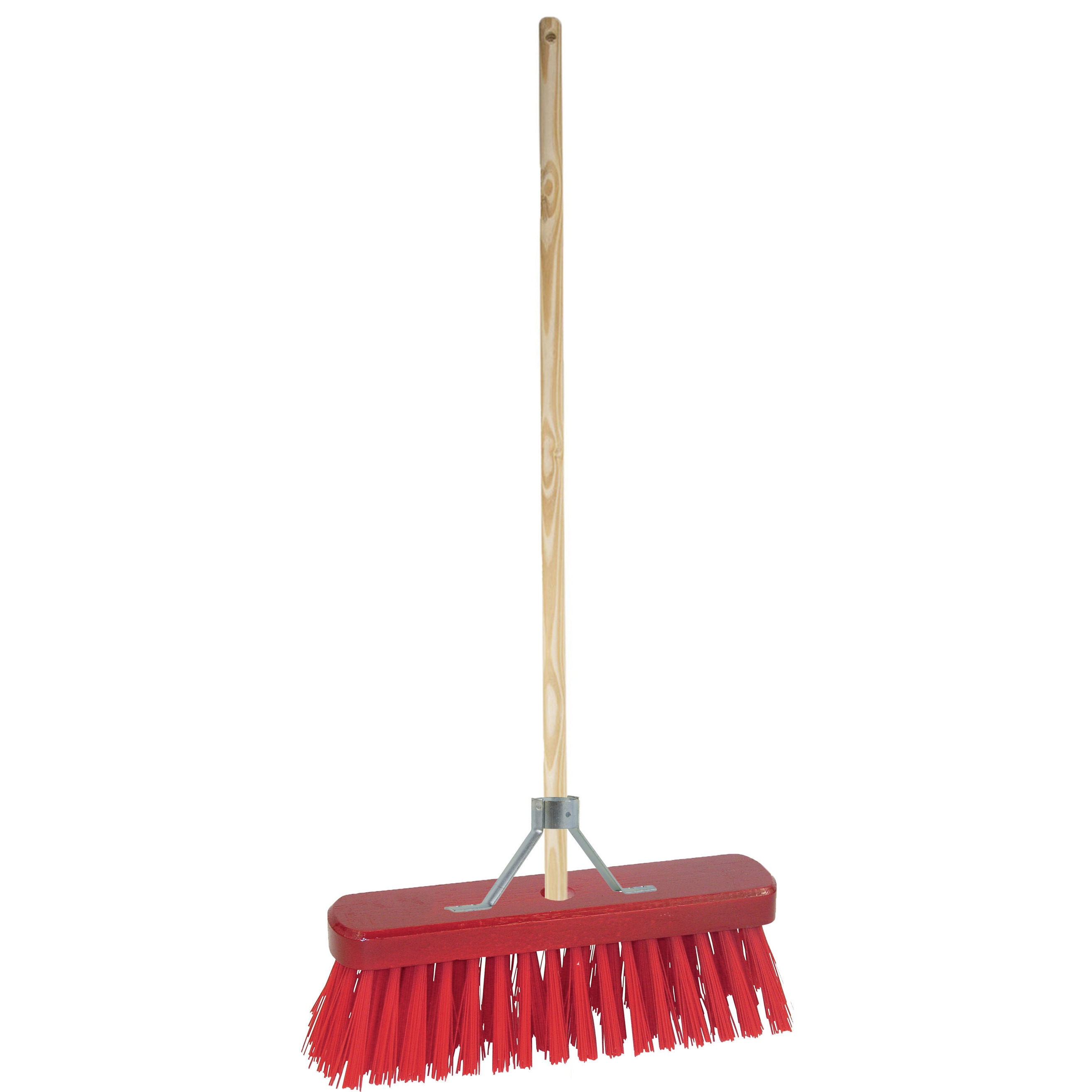 Buitenbezem - FSC hout - kunstvezel - rood - hard - 30 x 120 cm -
