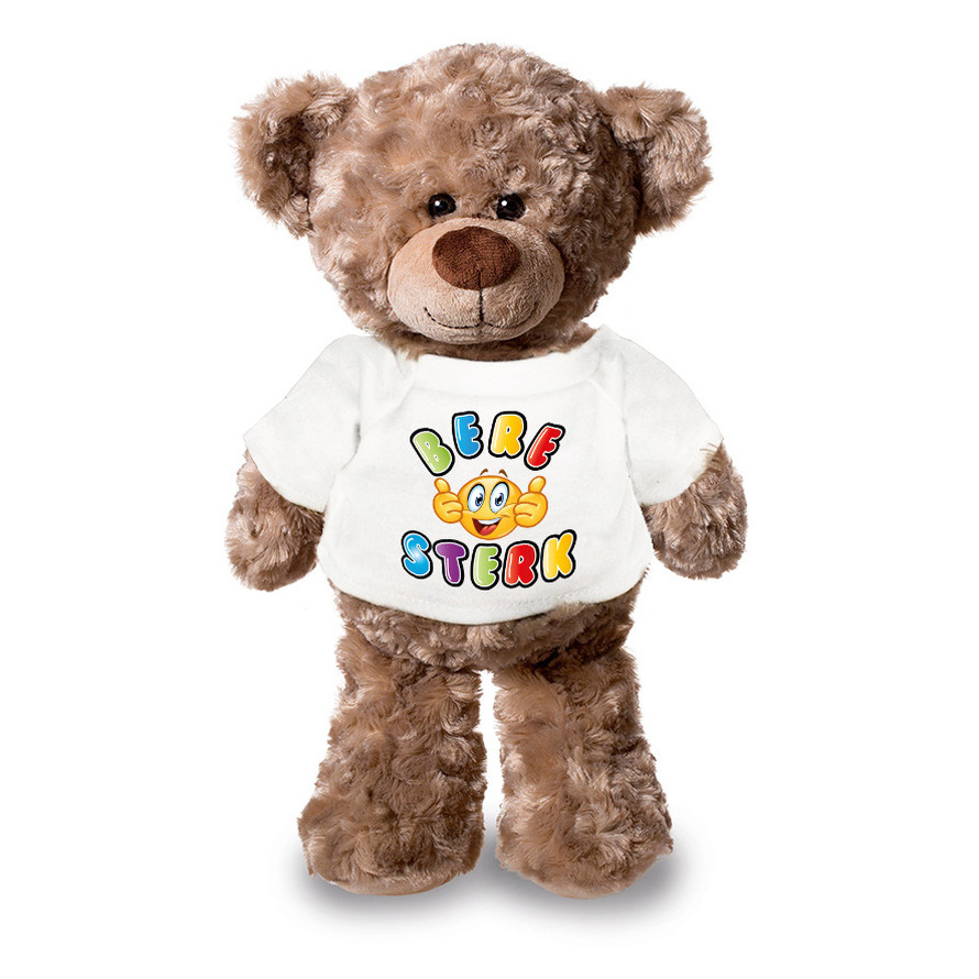 Beterschap teddybeer voor kind - beresterk - 24 cm - beterschap/cadeau knuffelbeer -