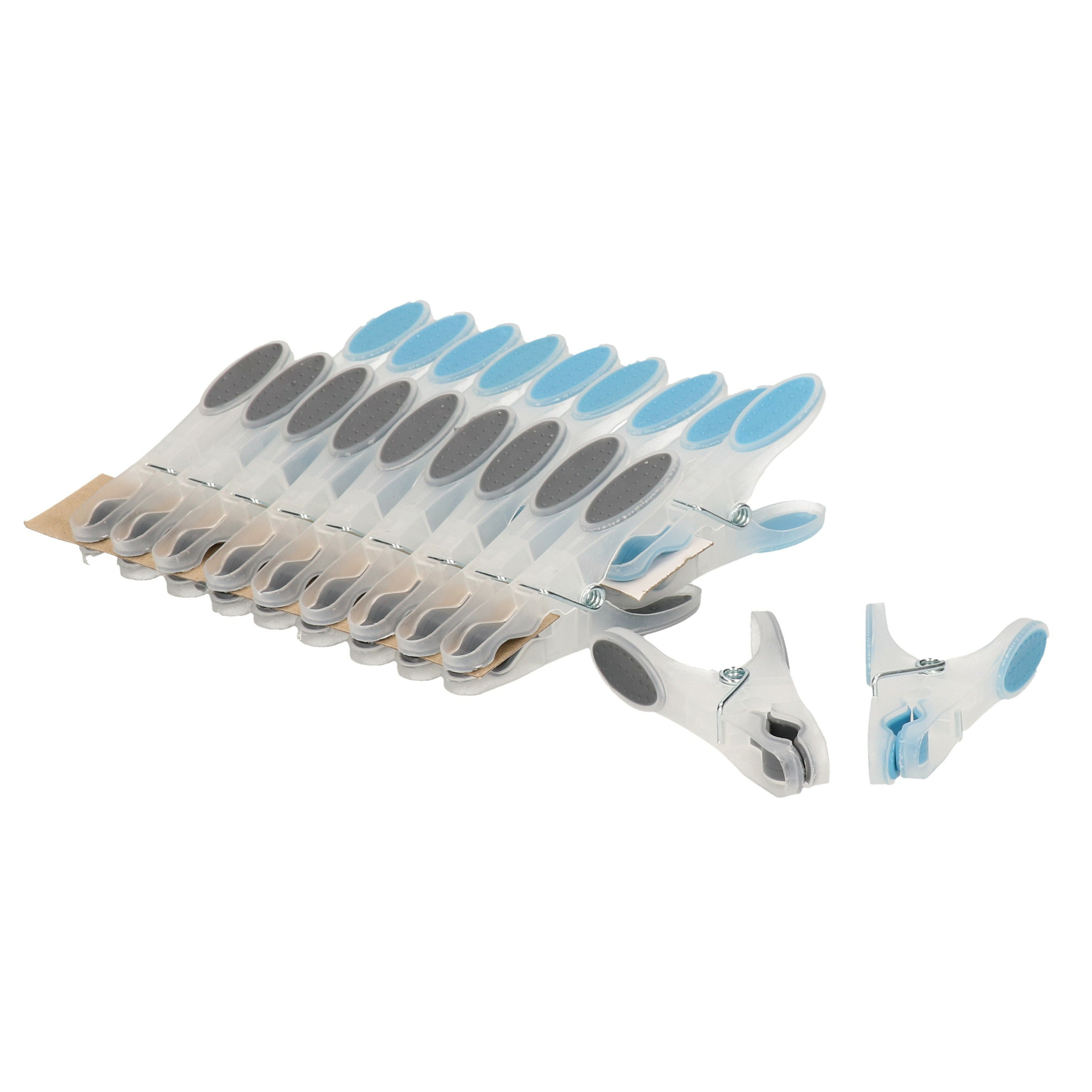 Soft grip wasknijpers -20x - kunststof - transparant - 8 cm -