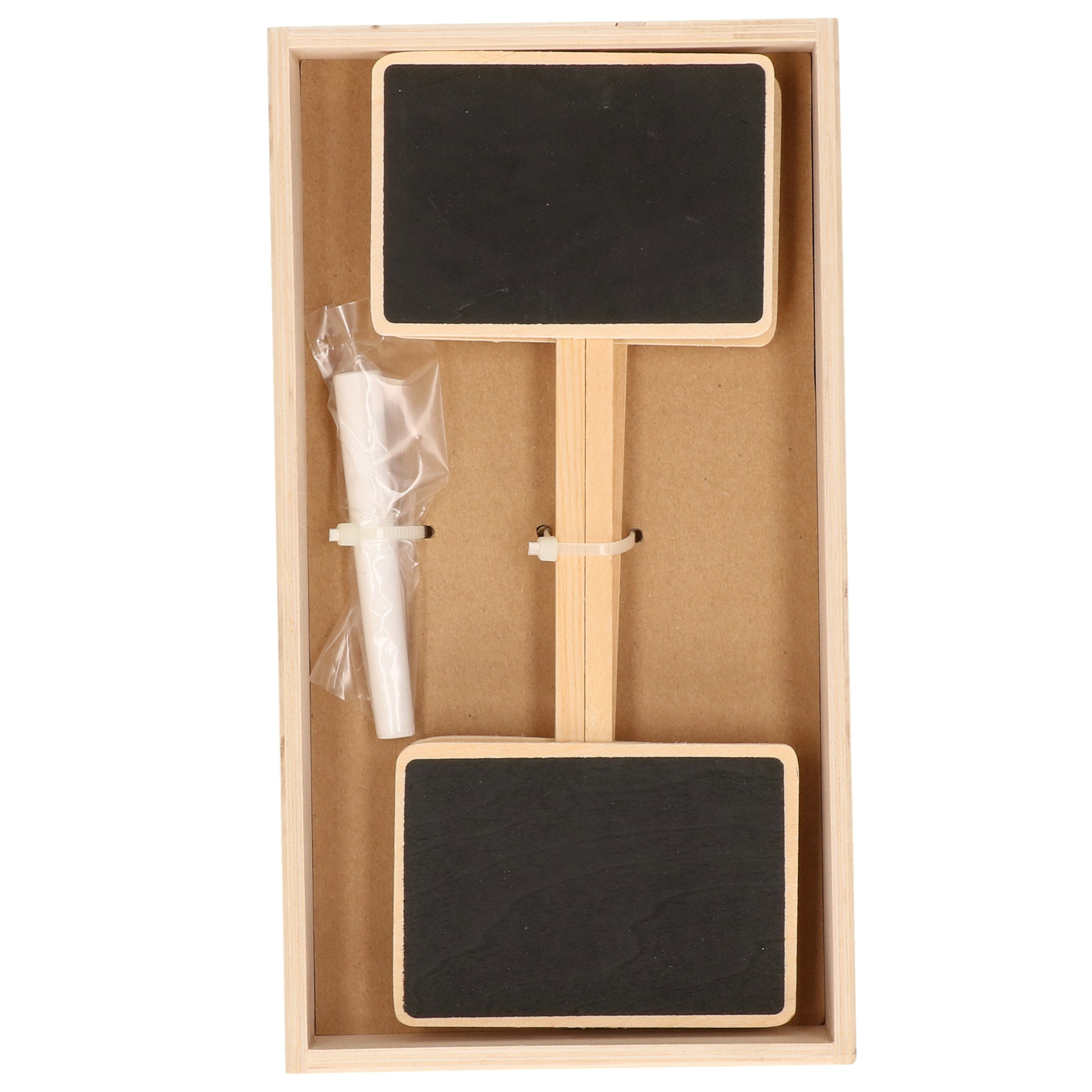 Plantetiketten/plantenlabels - 8x - krijtbord - hout - 20 cm - steeketiketten -