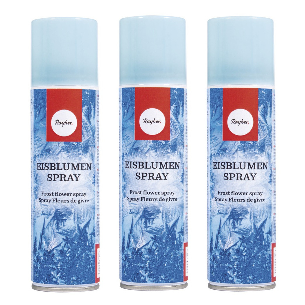 IJsbloemen sneeuwspray - 3x - busje 150 ml - raamspray - spuitbus - raamversiering -