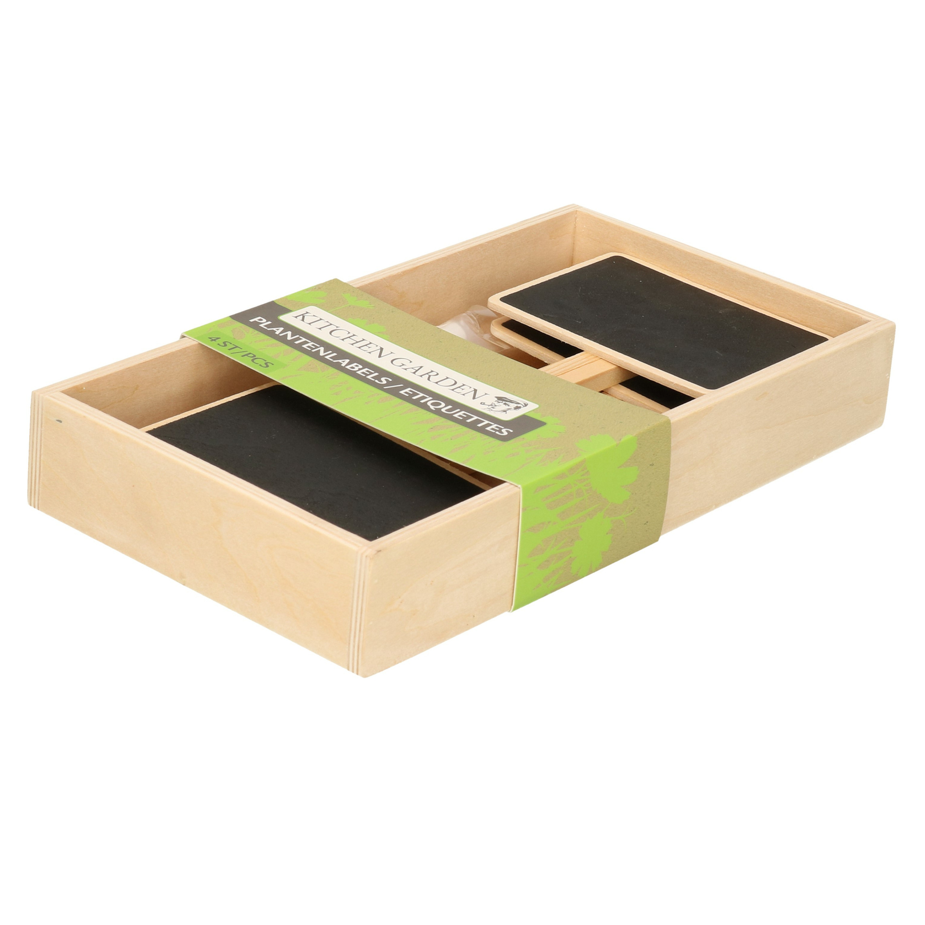 Plantetiketten/plantenlabels - 12x - krijtbord - hout - 20 cm - steeketiketten -