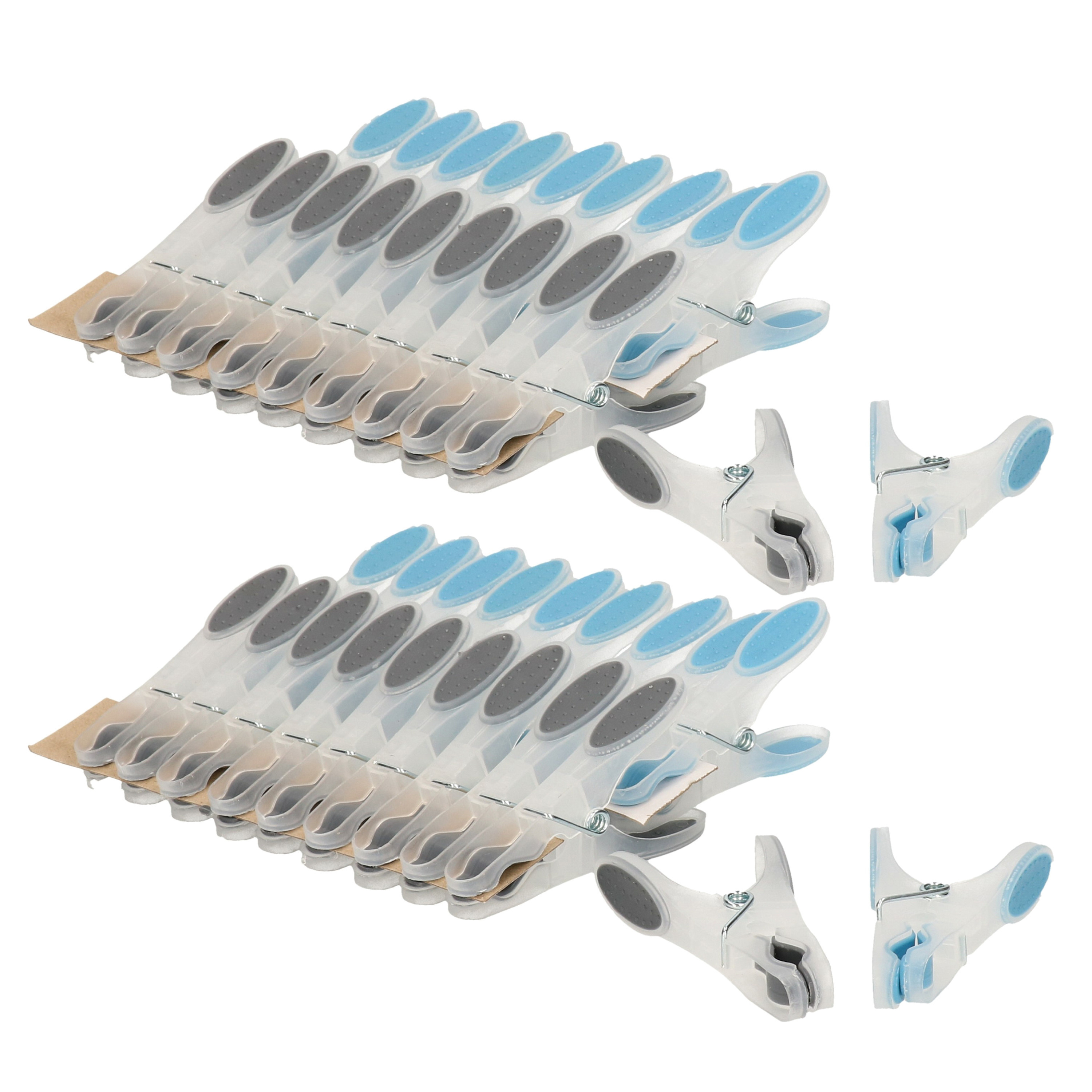 Soft grip wasknijpers - 60x - kunststof - transparant - 8 cm -