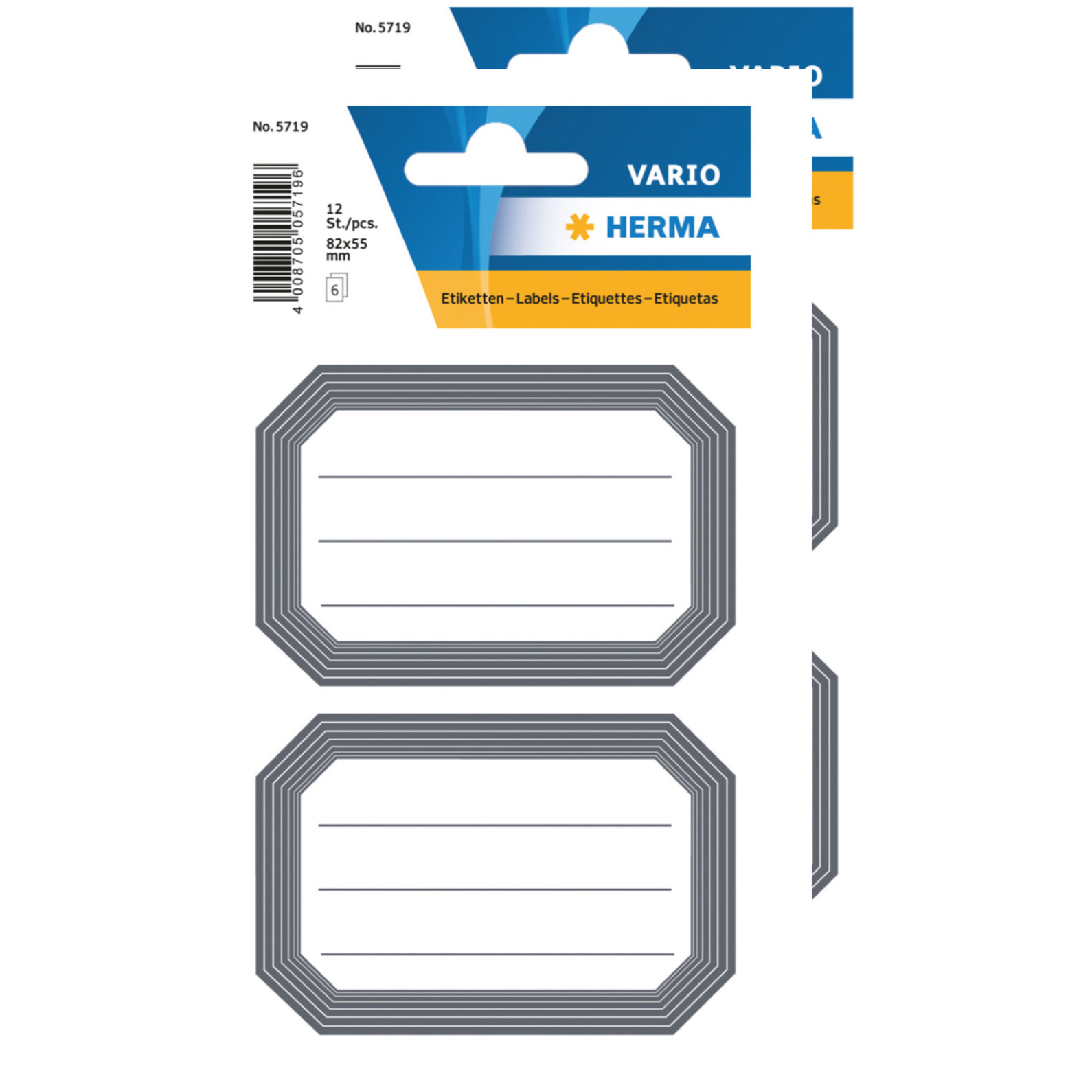 Keuken/voorraadkast stickers/etiketten - 24x - grijs/wit -