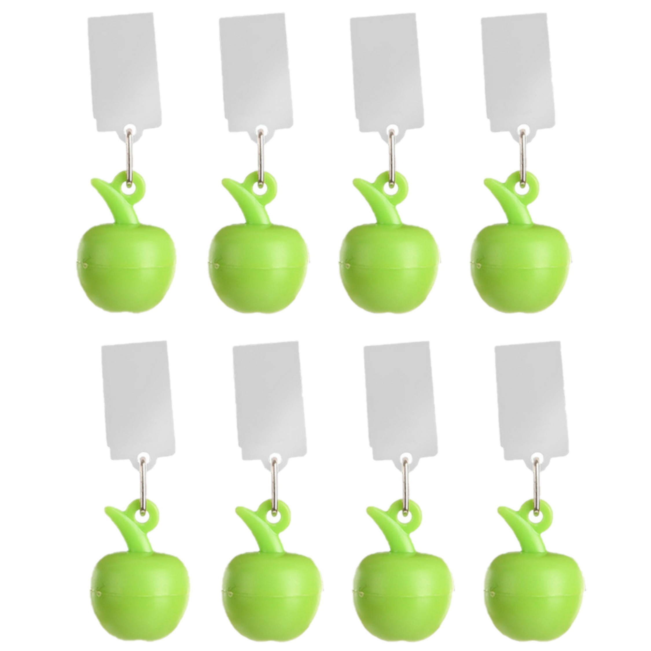 Tafelkleedgewichten appels - 8x - groen - kunststof - voor tafelkleden en tafelzeilen -