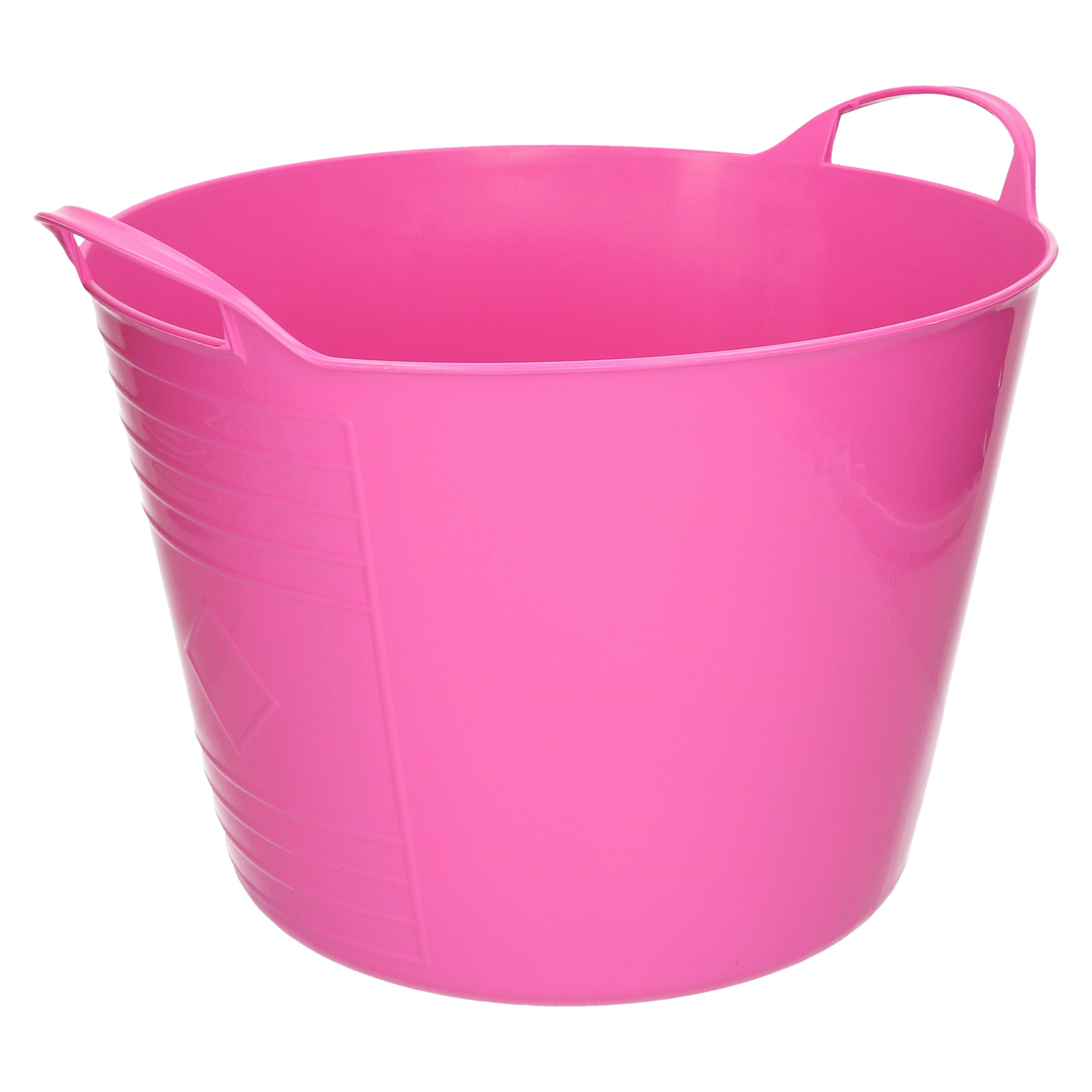Flexibele emmer - roze - 15 liter - kunststof - 35 x 29 cm -