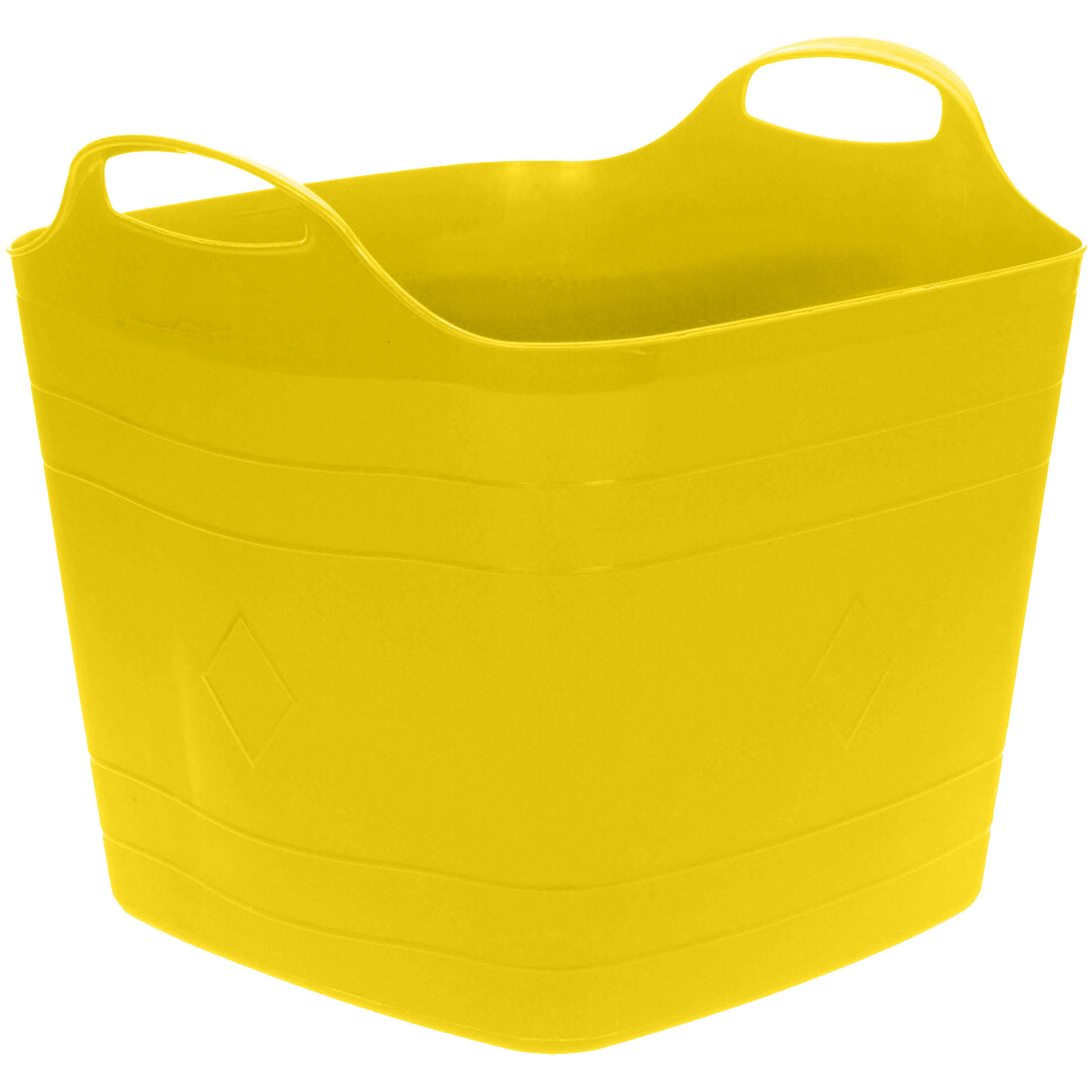 Flexibele emmer - geel - 15 liter - kunststof - vierkant - 30 x 29 cm -
