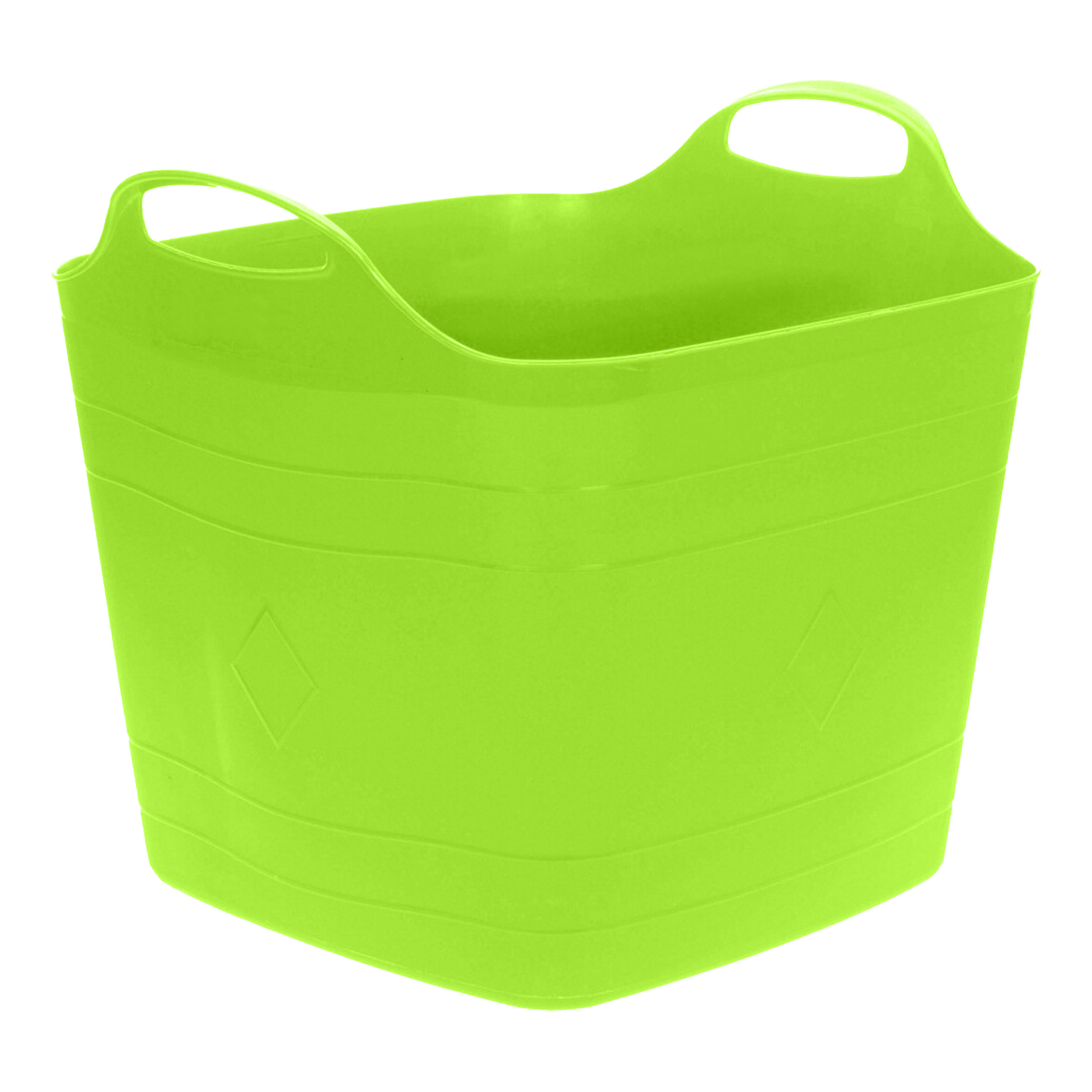 Flexibele emmer - groen - 25 liter - kunststof - vierkant - 35 x 38 cm -
