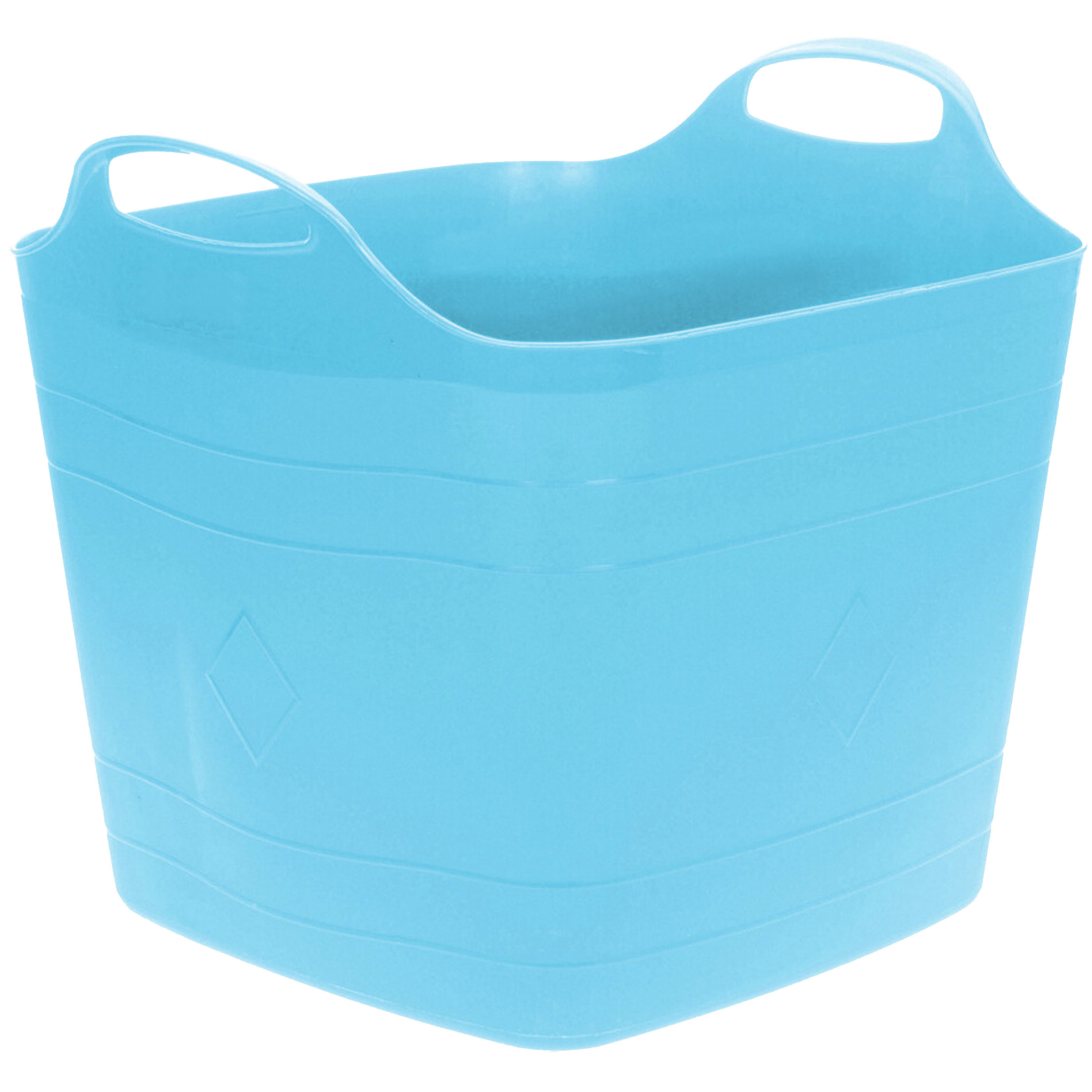 Flexibele emmer - blauw - 15 liter - kunststof - vierkant - 30 x 29 cm -