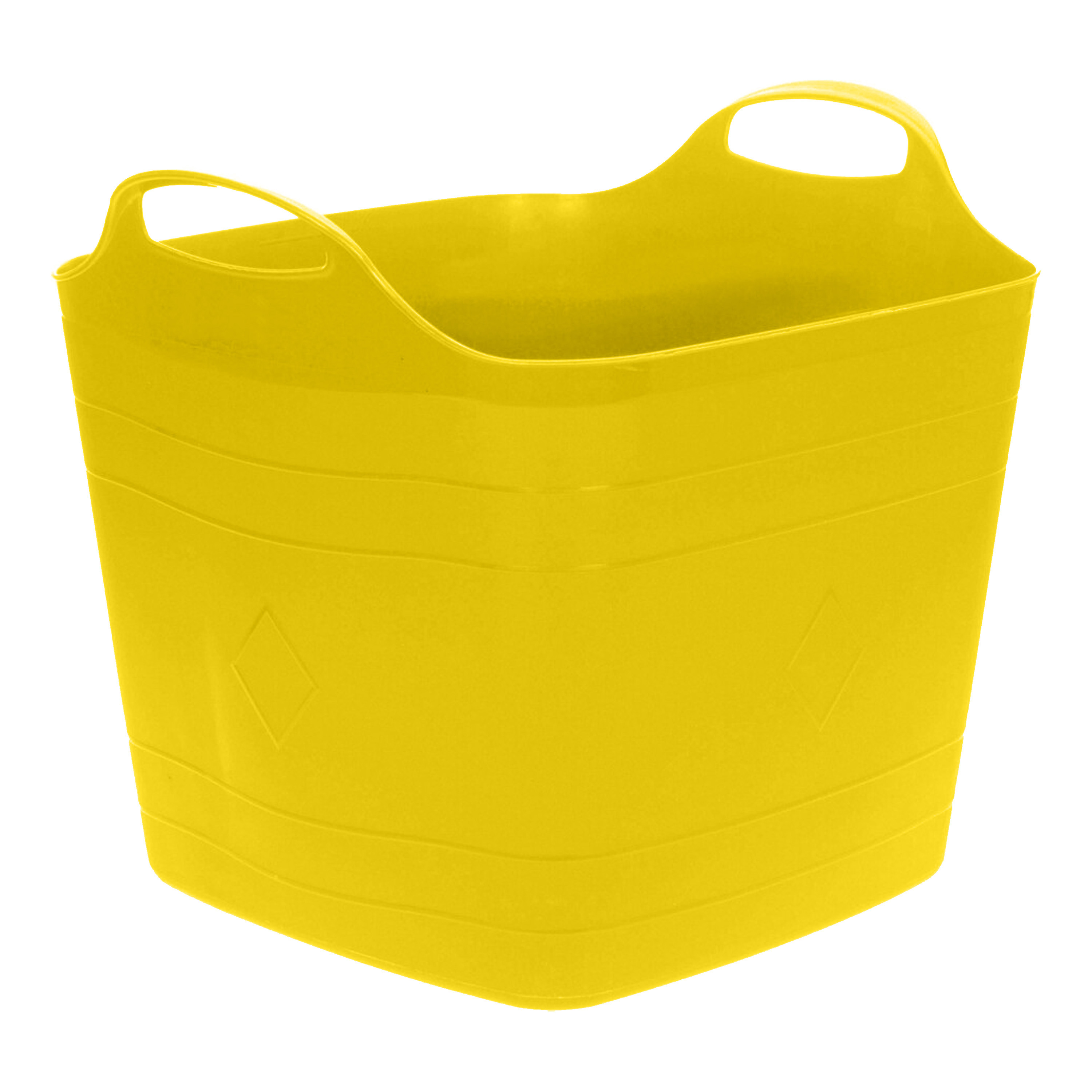 Flexibele emmer - geel - 25 liter - kunststof - vierkant - 35 x 38 cm -