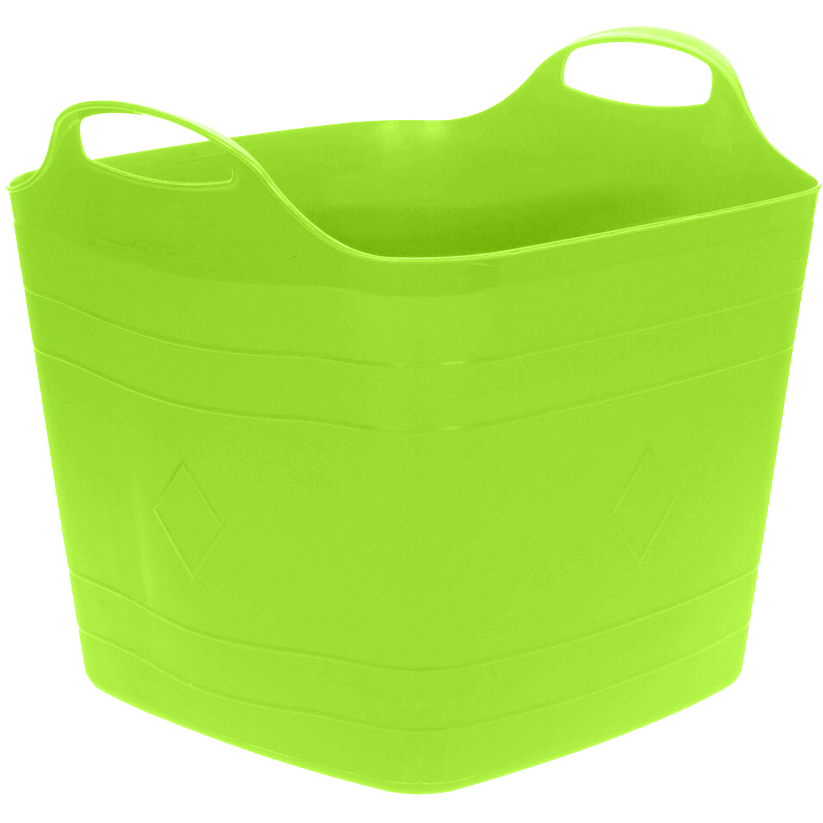 Flexibele emmer - groen - 15 liter - kunststof - vierkant - 30 x 29 cm -