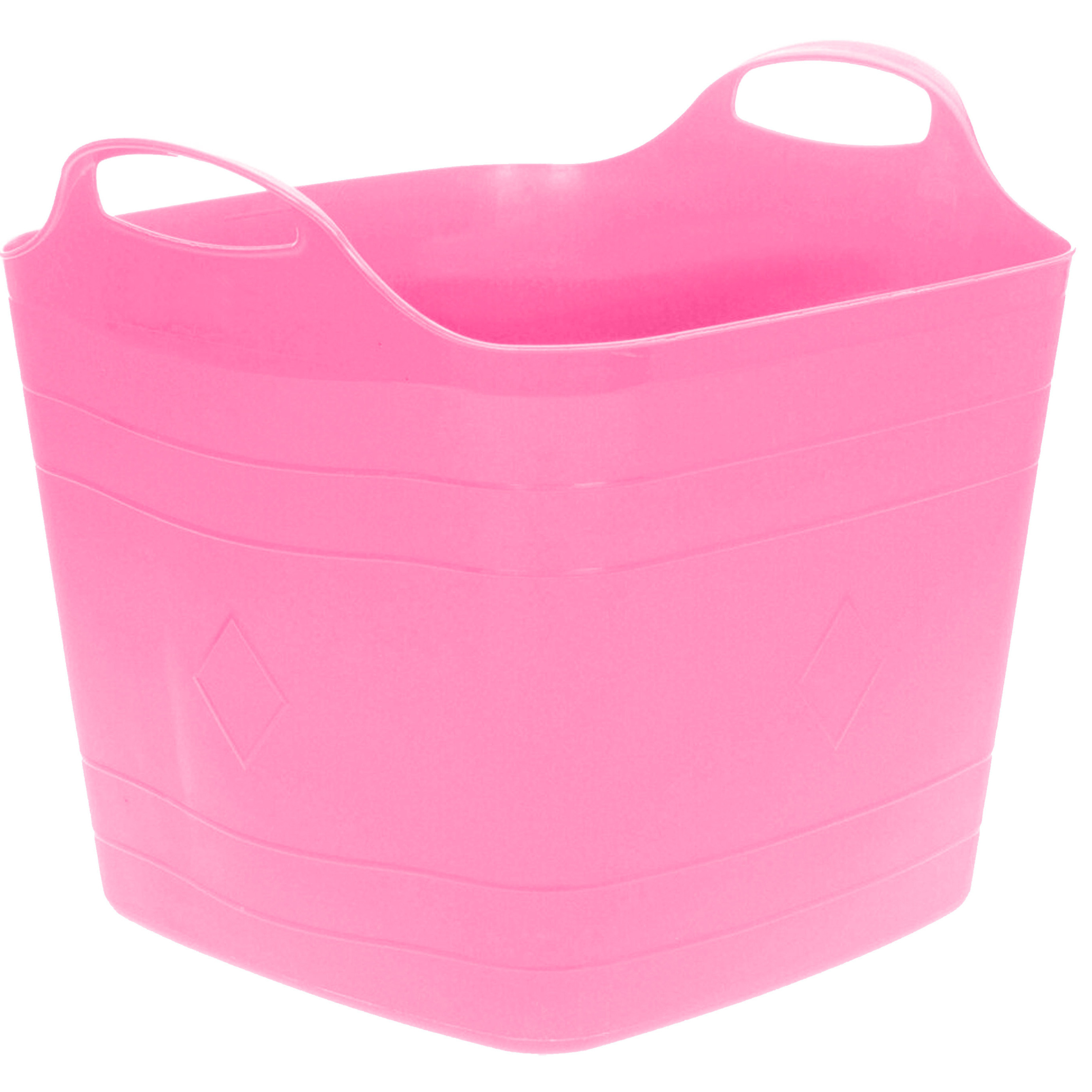 Flexibele emmer - roze - 15 liter - kunststof - vierkant - 30 x 29 cm -