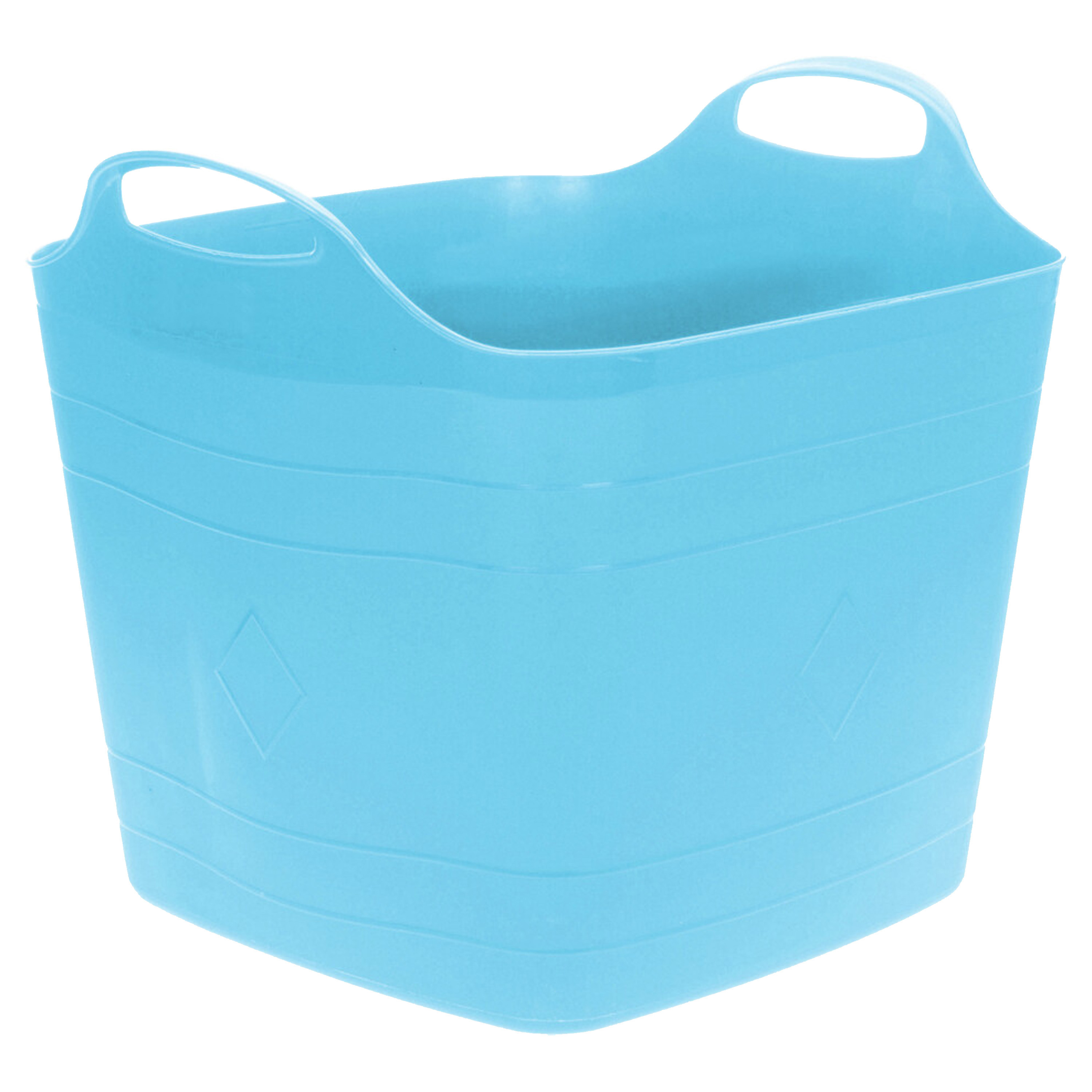 Flexibele emmer - blauw - 25 liter - kunststof - vierkant - 35 x 38 cm -