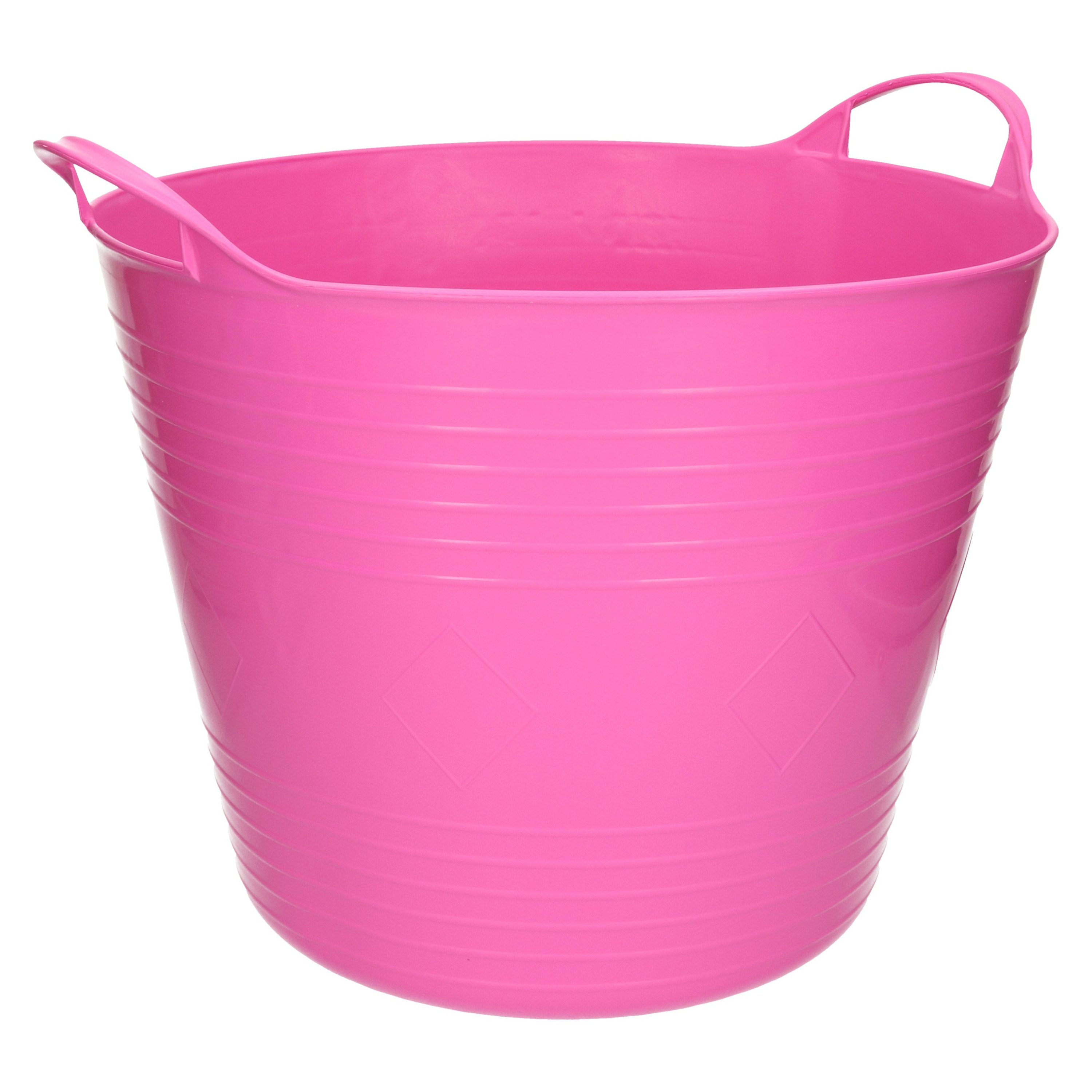 Flexibele emmer - roze - 27 liter - kunststof - 40 x 35 cm -
