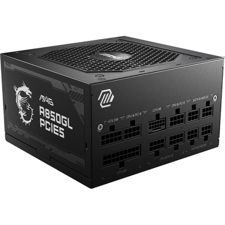 MSI MAG A850GL PCIE5 voeding 4x PCIe, 1x 12VHPWR, Kabelmanagement