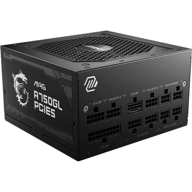 MSI MAG A750GL PCIE5 voeding 3x PCIe, 1x 12VHPWR, Kabelmanagement