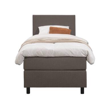 Boxspring Liv egaal - donkerbruin - 90x200 cm - ronde poot - Leen Bakker