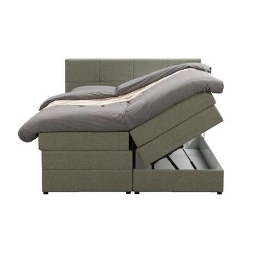 Boxspring met opbergruimte Liv geblokt - groen - 160x200 cm - Leen Bakker