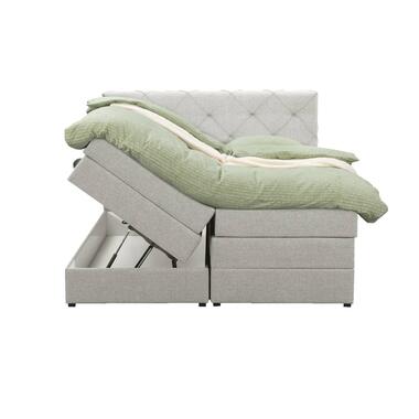 Boxspring met opbergruimte Liv geruit - ecru - 160x200 cm - Leen Bakker