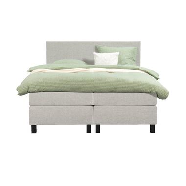 Boxspring Liv egaal - ecru - 160x200 cm - vierkante poot - Leen Bakker
