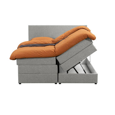 Boxspring met opbergruimte Liv egaal - lichtgrijs - 160x200 cm - Leen Bakker