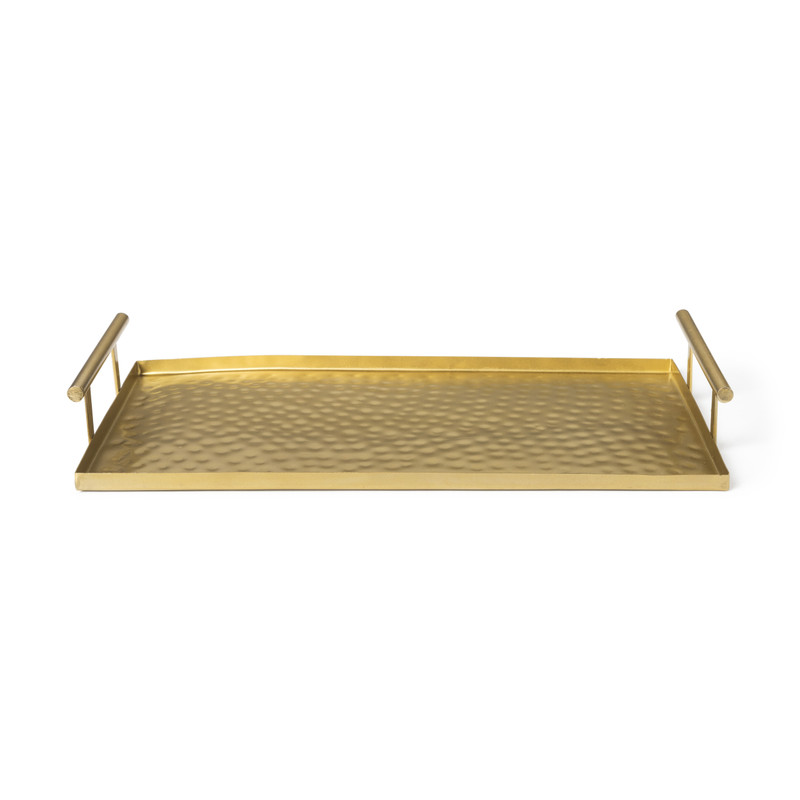 Kaarsenplateau rechthoek - goud - 36x21 cm