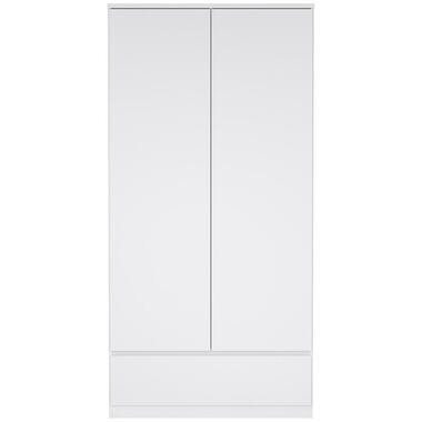 Kledingkast Naia 2-deurs - hoogglans wit - 50x99x201 cm - Leen Bakker