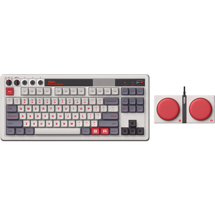 8BitDo Retro Mechanical Keyboard N Edition gaming toetsenbord TKL, Bluetooth Low Energy, Wireless 2.4G, USB