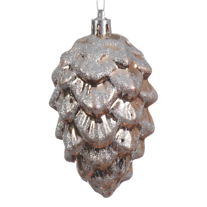 1x Kerstboomhangers bruine dennenappels 9 cm kerstversiering -
