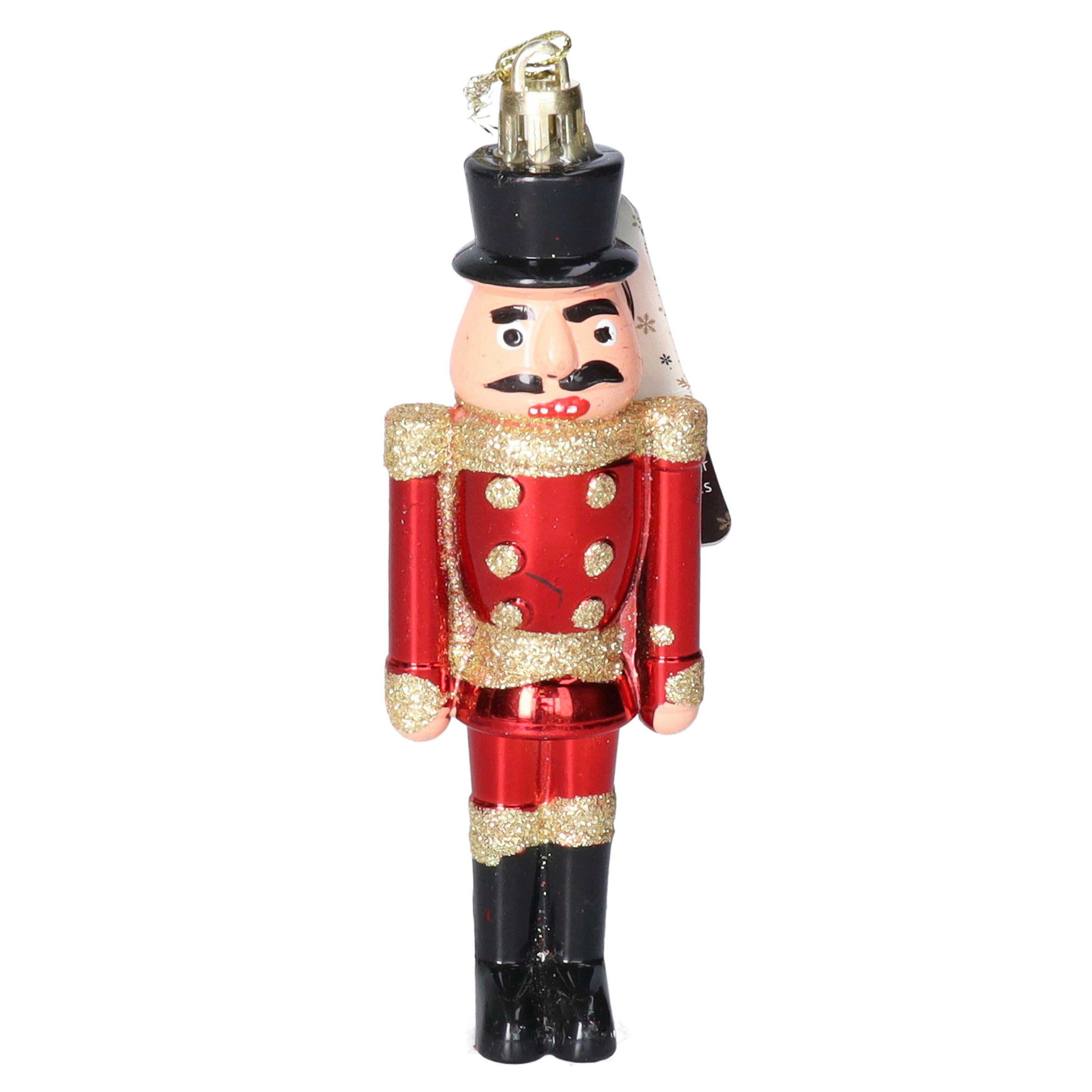 Kerstboomhanger notenkraker - poppetje/soldaat - rood - 12 cm - kunststof -