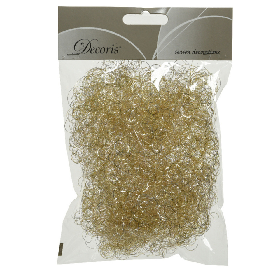 1x zakjes synthetisch engelenhaar champagne 2 x 13,5 x 20 cm kerstversiering -