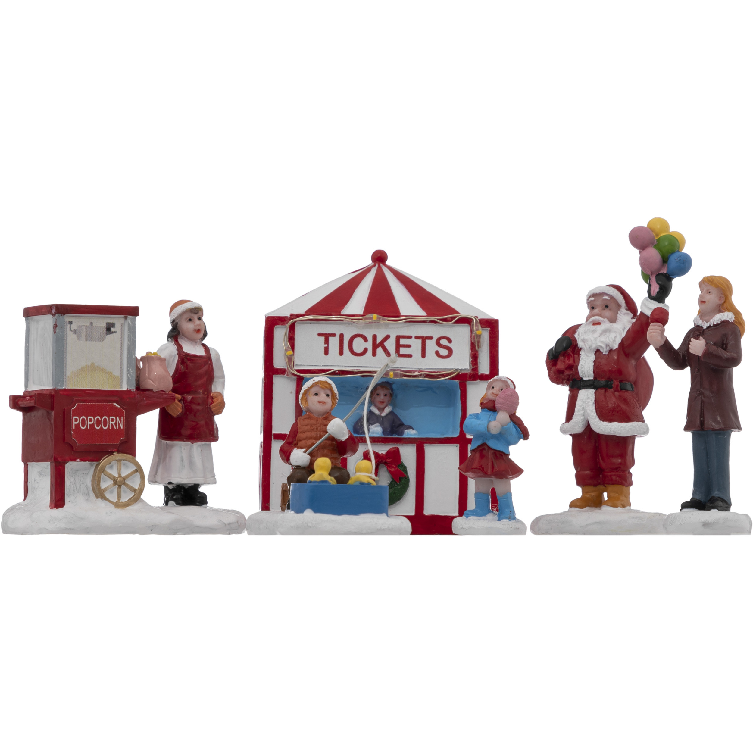 Kerstdorp accessoires - miniatuur figuurtjes - kermis -