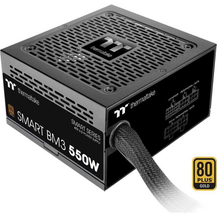 Thermaltake Smart BM3 Bronze 550W voeding 2x PCIe, 1x 12VHPWR, Kabel management