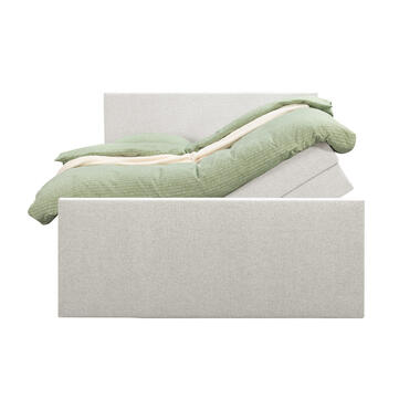 Boxspring met opbergruimte en voetbord Liv egaal - ecru - 140x200cm - Leen Bakker
