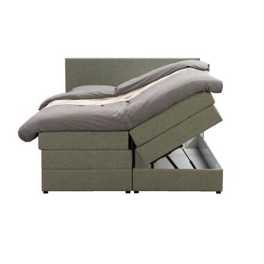 Boxspring met opbergruimte Liv egaal - groen - 140x200 cm - Leen Bakker