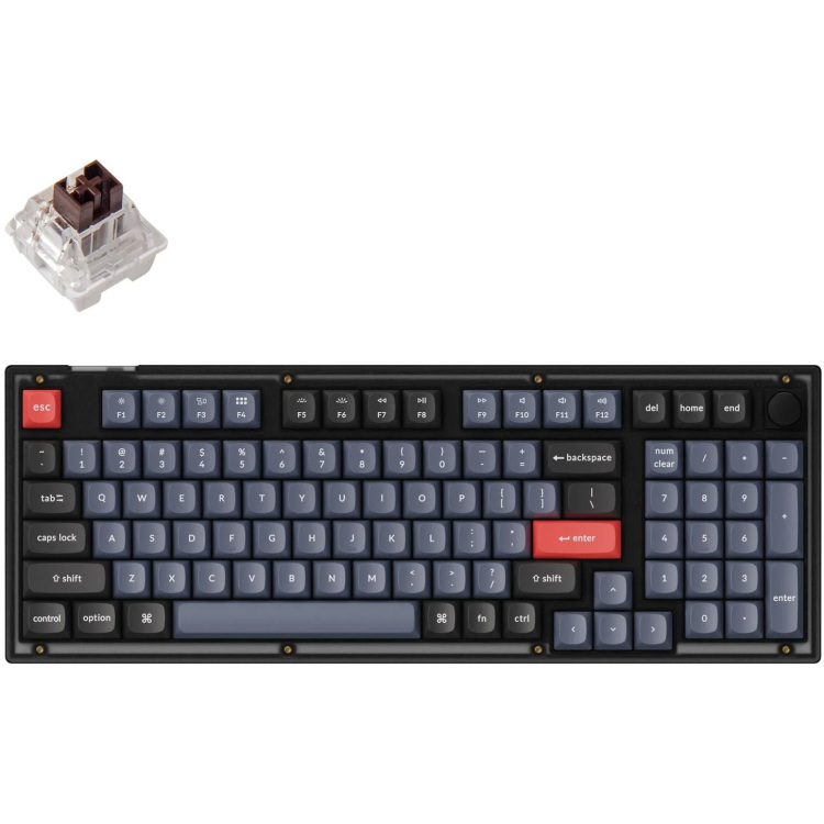Keychron V5-C3 gaming toetsenbord 96%, RGB leds, Double-shot PBT, hot swap, Knob